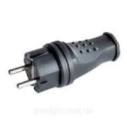 Вилка Waterproof Right Hausen пряма з/з чорна HN-021062N Вилка Waterproof Right Hausen пряма з/з чорна HN-021062N