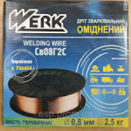 Проволка зварювальн. СВ-08Г2С 0.8мм. 4,5кг WERK Проволка зварювальн. СВ-08Г2С 0.8мм. 4,5кг WERK
