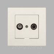 Розетка TV прохідна біла 
Eqona