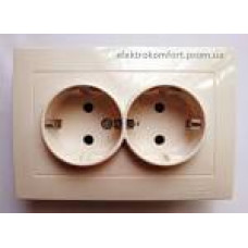 Розетка VELENA RIGHT HAUSEN   2-а внутр.. крем з/з HN-011103